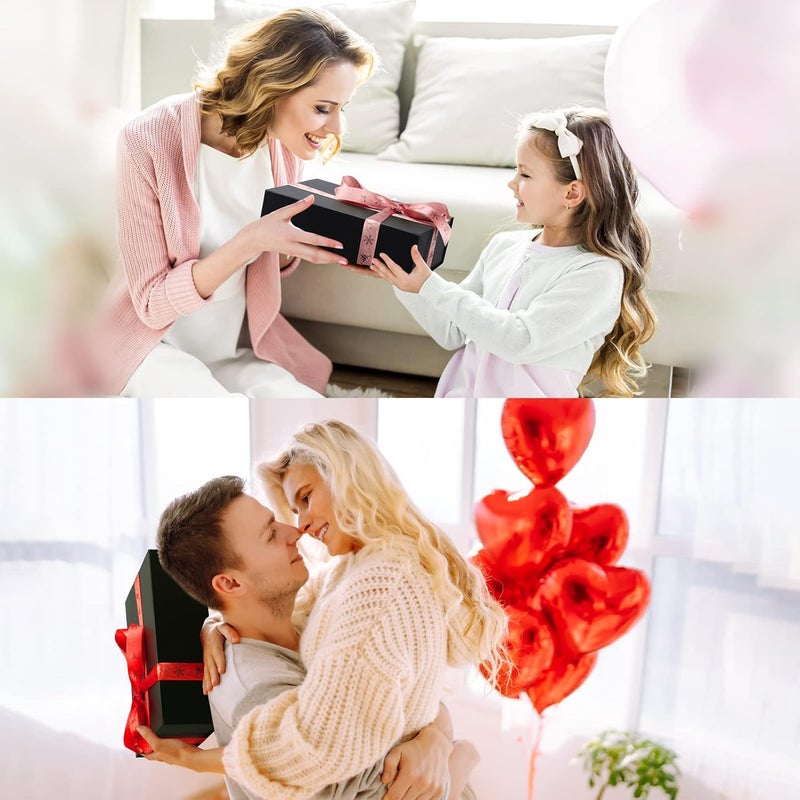 Ditwis 4 Pack 11x8x3.5 Inches Gift Boxes with Magnetic Closure Lids, Black Magnetic Box for Wedding, Groomsmen Bridesmaid Proposal, Birthdays, Mother's Day - Image 4